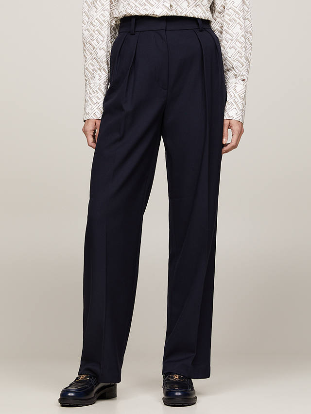 Tommy Hilfiger Relaxed Fit Pleat Detail Trousers, Desert Sky