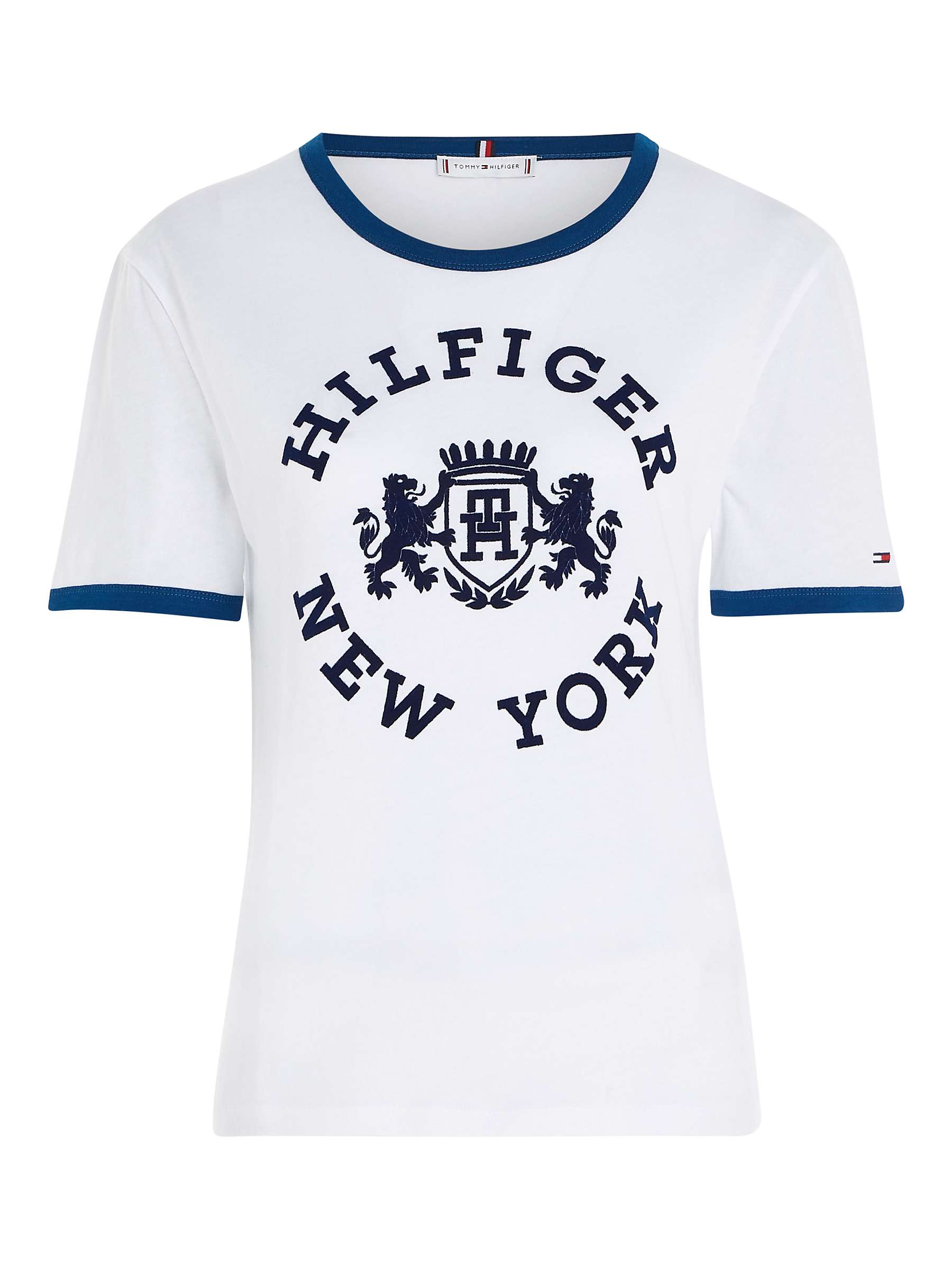 Buy Tommy Hilfiger Tommy Varsity Short Sleeve T-Shirt, Optic White Online at johnlewis.com