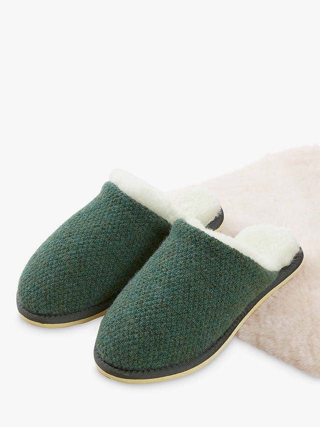 Celtic & Co. Knitted Wool Mules, Bottle Green
