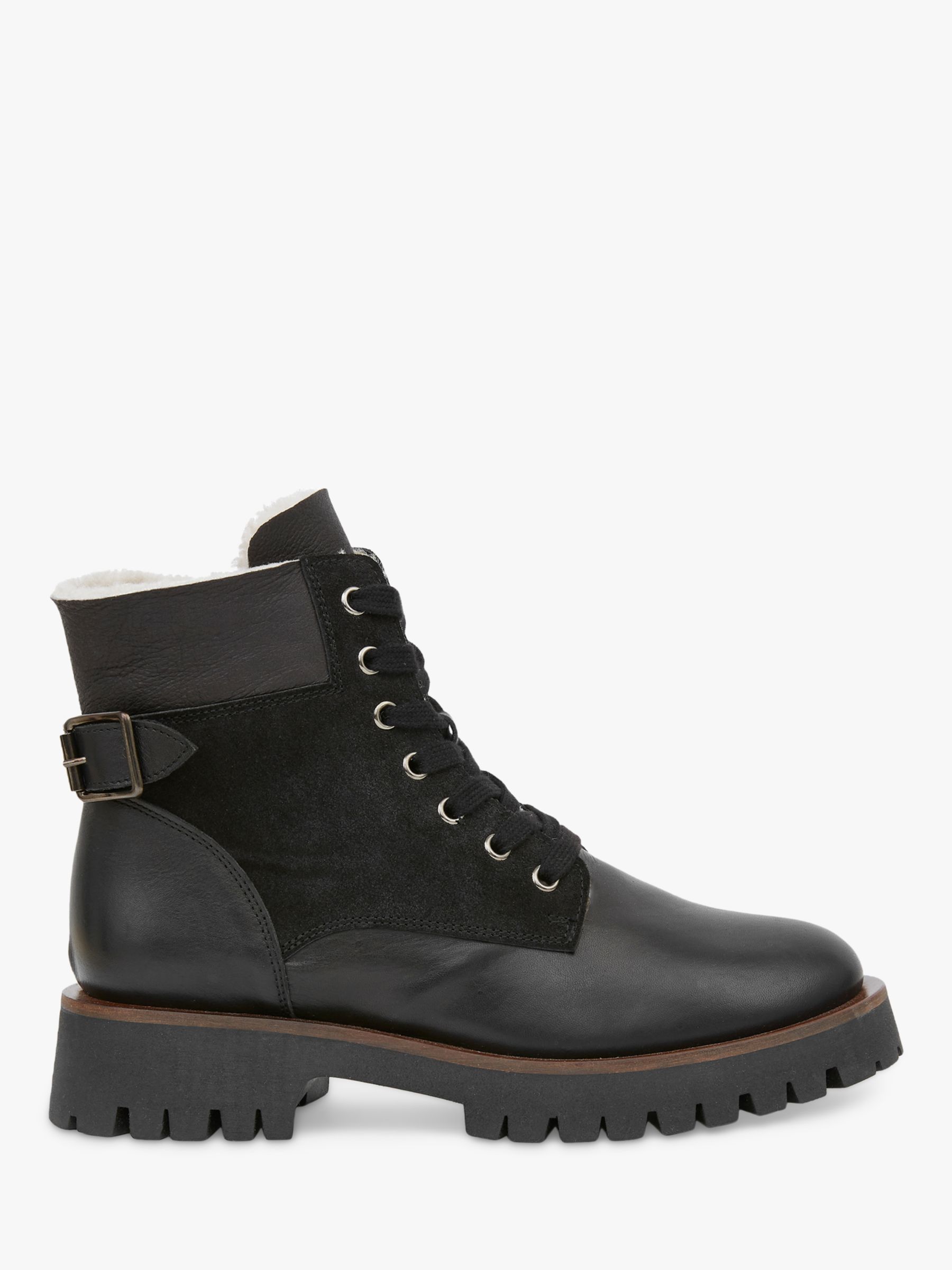 Celtic & Co. Leather And Sheepskin Wool Lace Up Boots at John Lewis ...