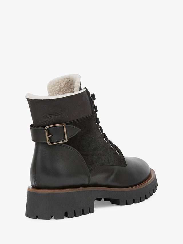 Celtic & Co. Leather And Sheepskin Wool Lace Up Boots