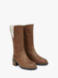 Celtic & Co. Sheepskin Trim Block Heel Calf Boots