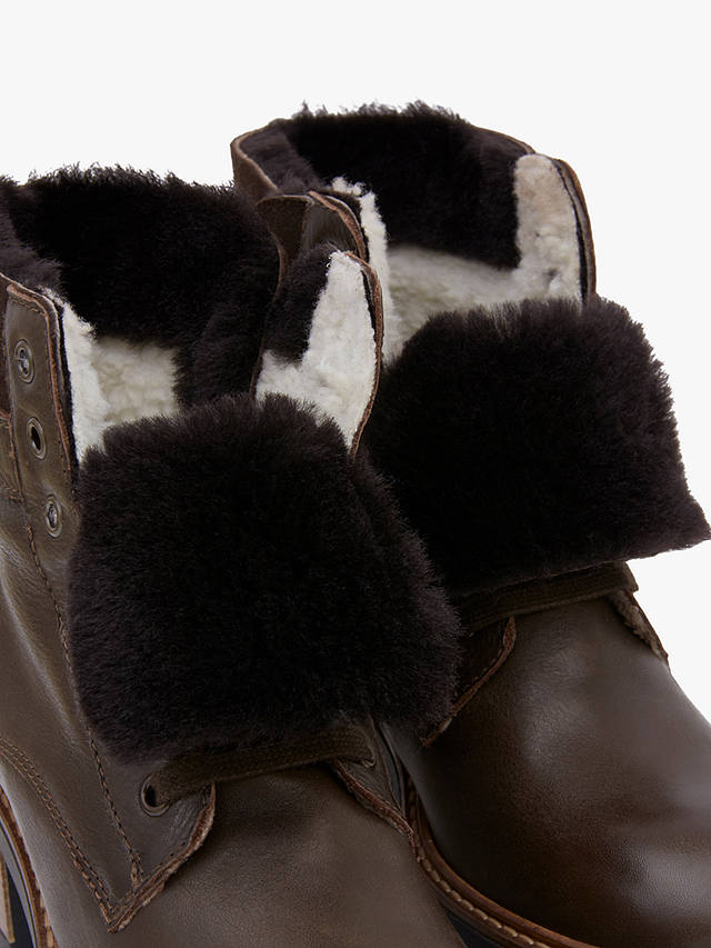 Celtic & Co. Sheepskin Trim Block Heel Lace Up Boots