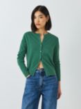 John Lewis Crew Neck Cardigan, Smoke Pine