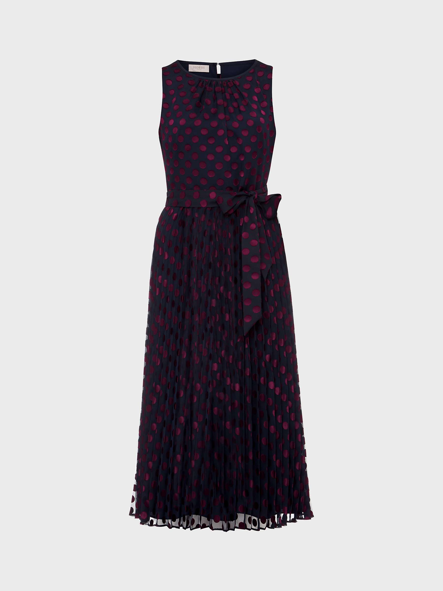 Buy Hobbs Petite Blythe Midi Dress, Navy Burgundy Online at johnlewis.com