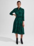 Hobbs Lainey Shirt Dress, Green/Multi