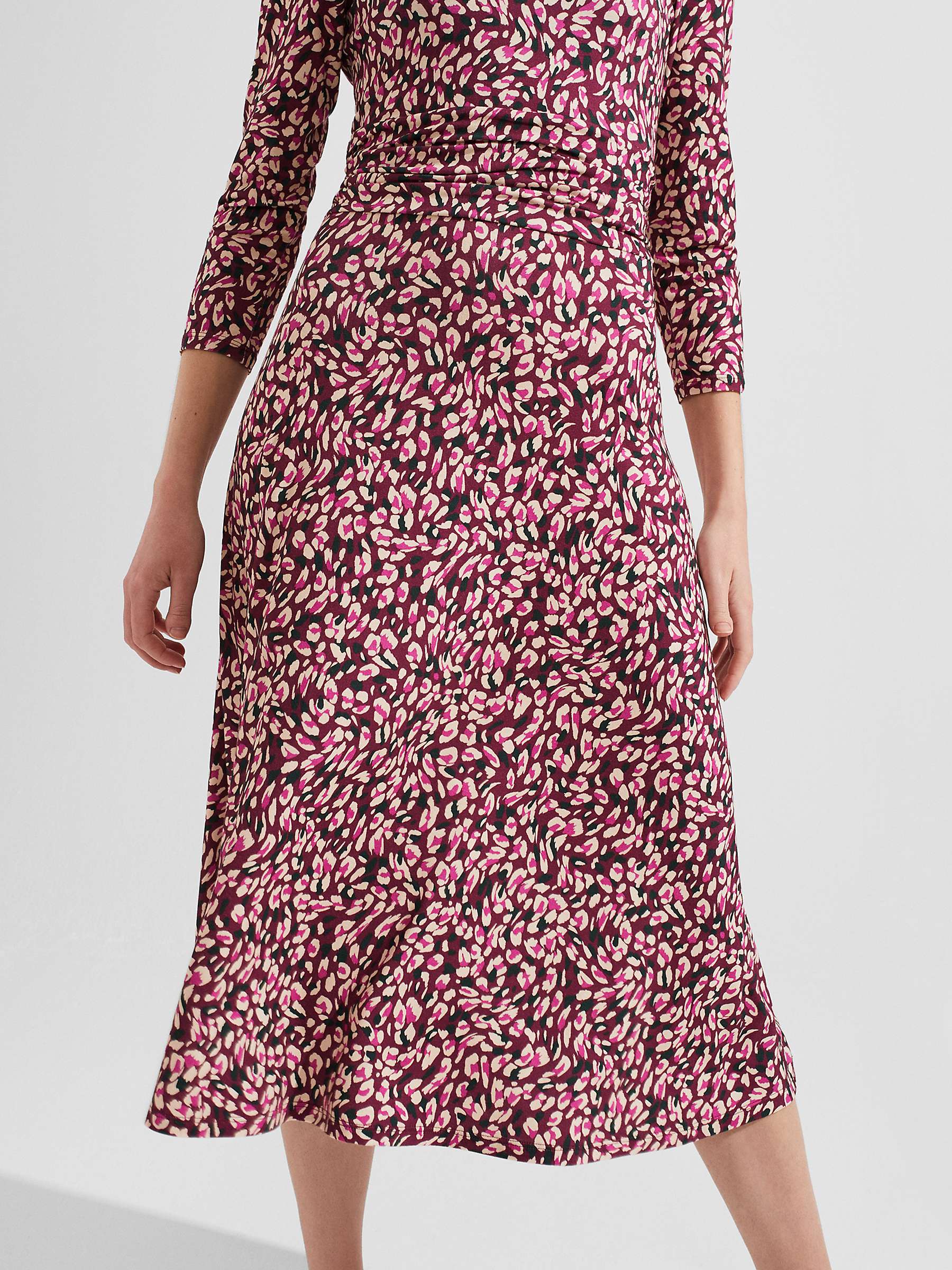 Buy Hobbs Bayview Abstract Print Jersey Midi Dress, Purple/Multi Online at johnlewis.com