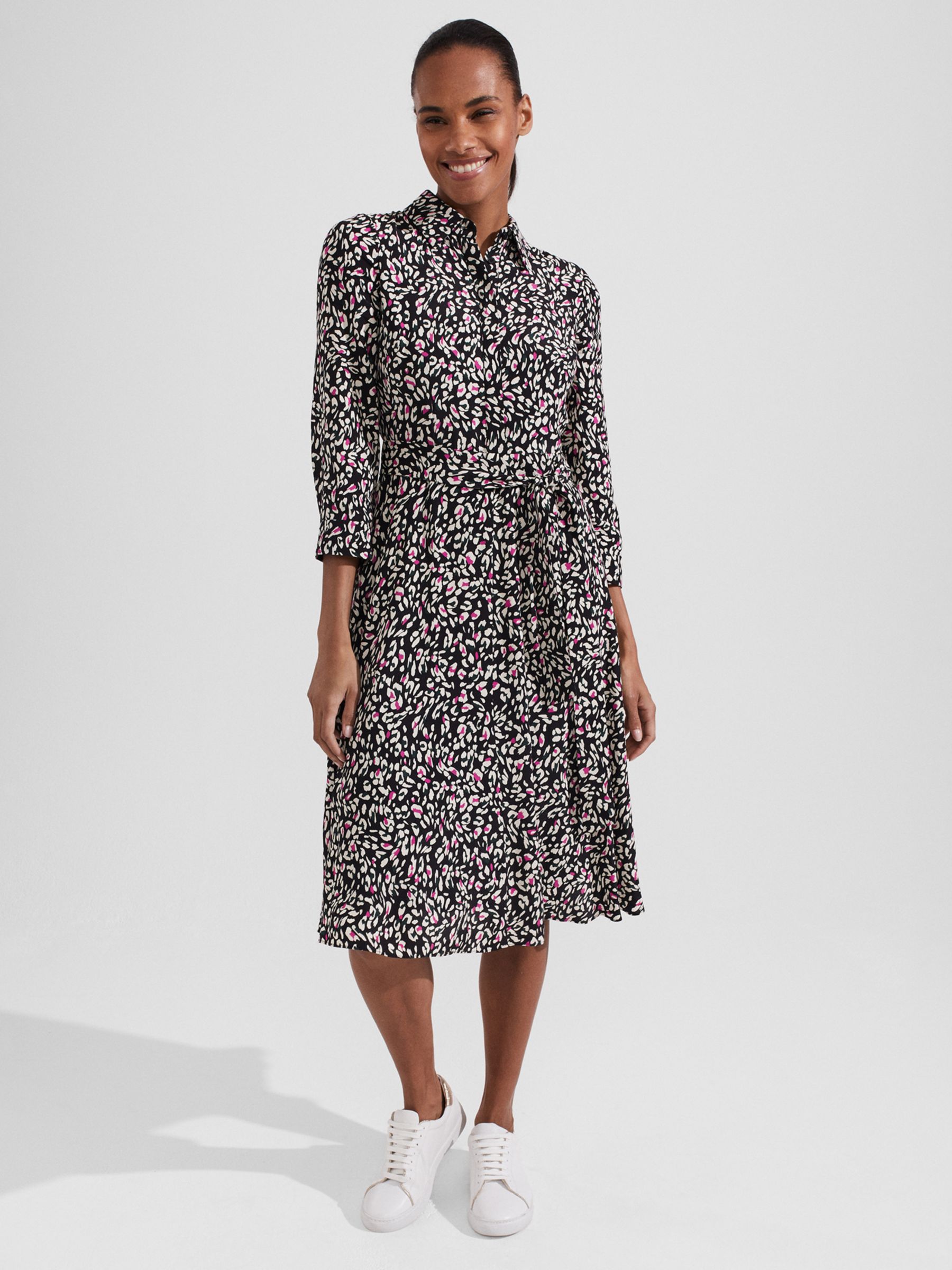 Hobbs Petite Alex Dress, Black/Multi