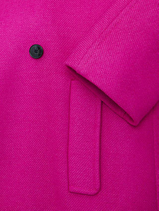 Hobbs Carine Wool Blend Relaxed Fit Coat, Bright Pink