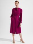 Hobbs Bletchley Midi Shirt Dress, Plum Pink