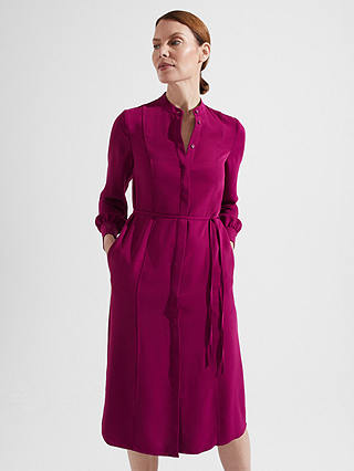 Hobbs Bletchley Midi Shirt Dress, Plum Pink