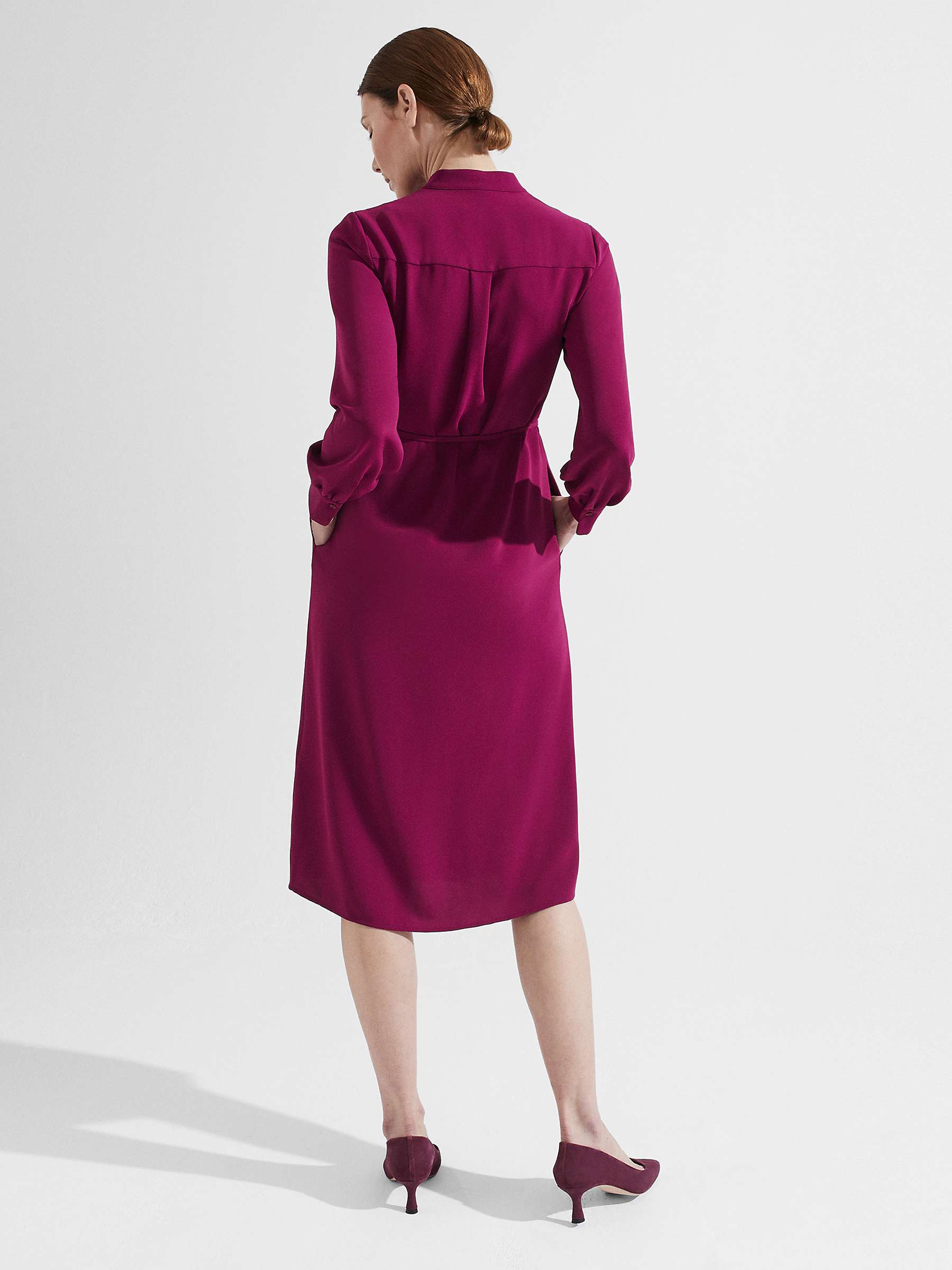 Buy Hobbs Bletchley Midi Shirt Dress, Plum Pink Online at johnlewis.com