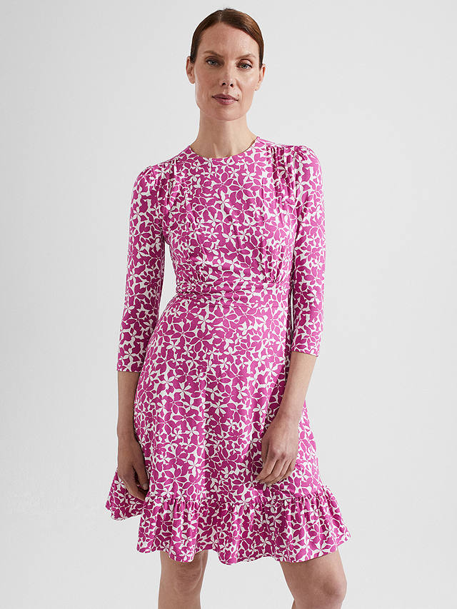 Hobbs Ami Floral Jersey Dress, Pink/Multi