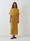 John Lewis Pleated Midaxi Dress, Ochre