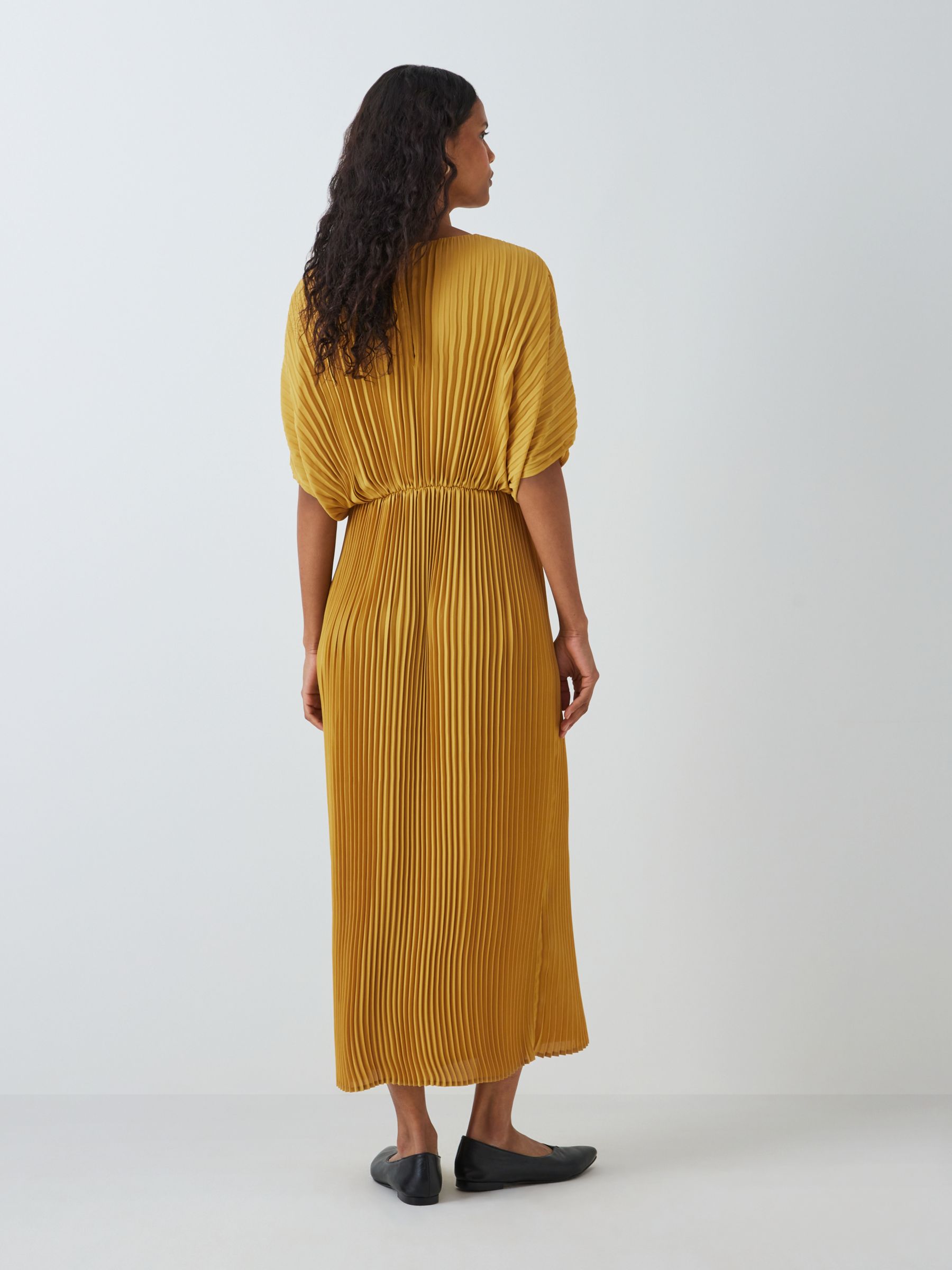 Buy John Lewis Pleated Midaxi Dress, Ochre Online at johnlewis.com