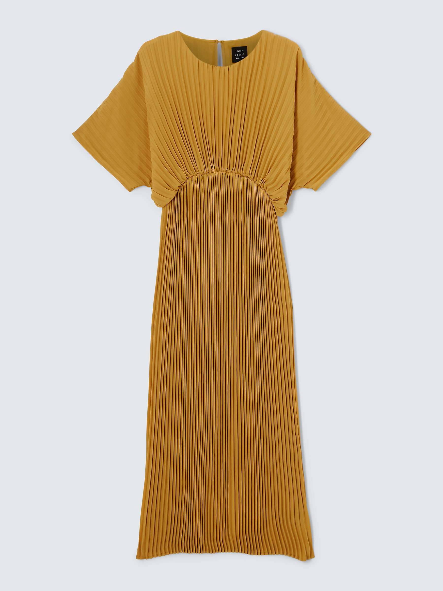 Buy John Lewis Pleated Midaxi Dress, Ochre Online at johnlewis.com