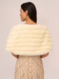 Adrianna Papell Faux Fur Brooch Cover Up, Ivory