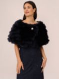Adrianna Papell Faux Fur Brooch Cover Up