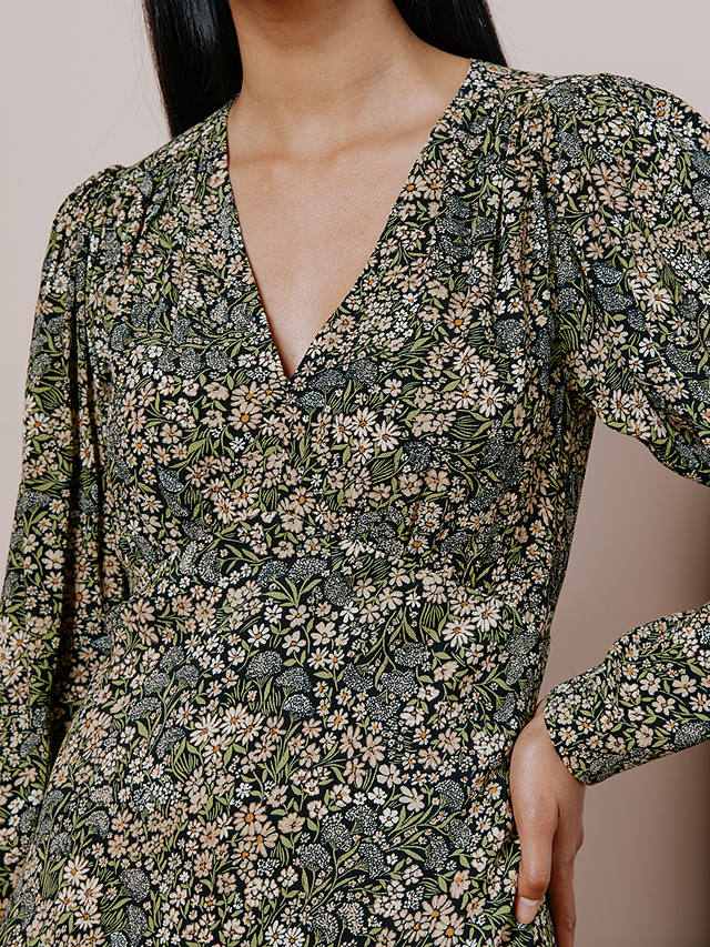 Albaray Winter Meadow Print Midi Dress, Green