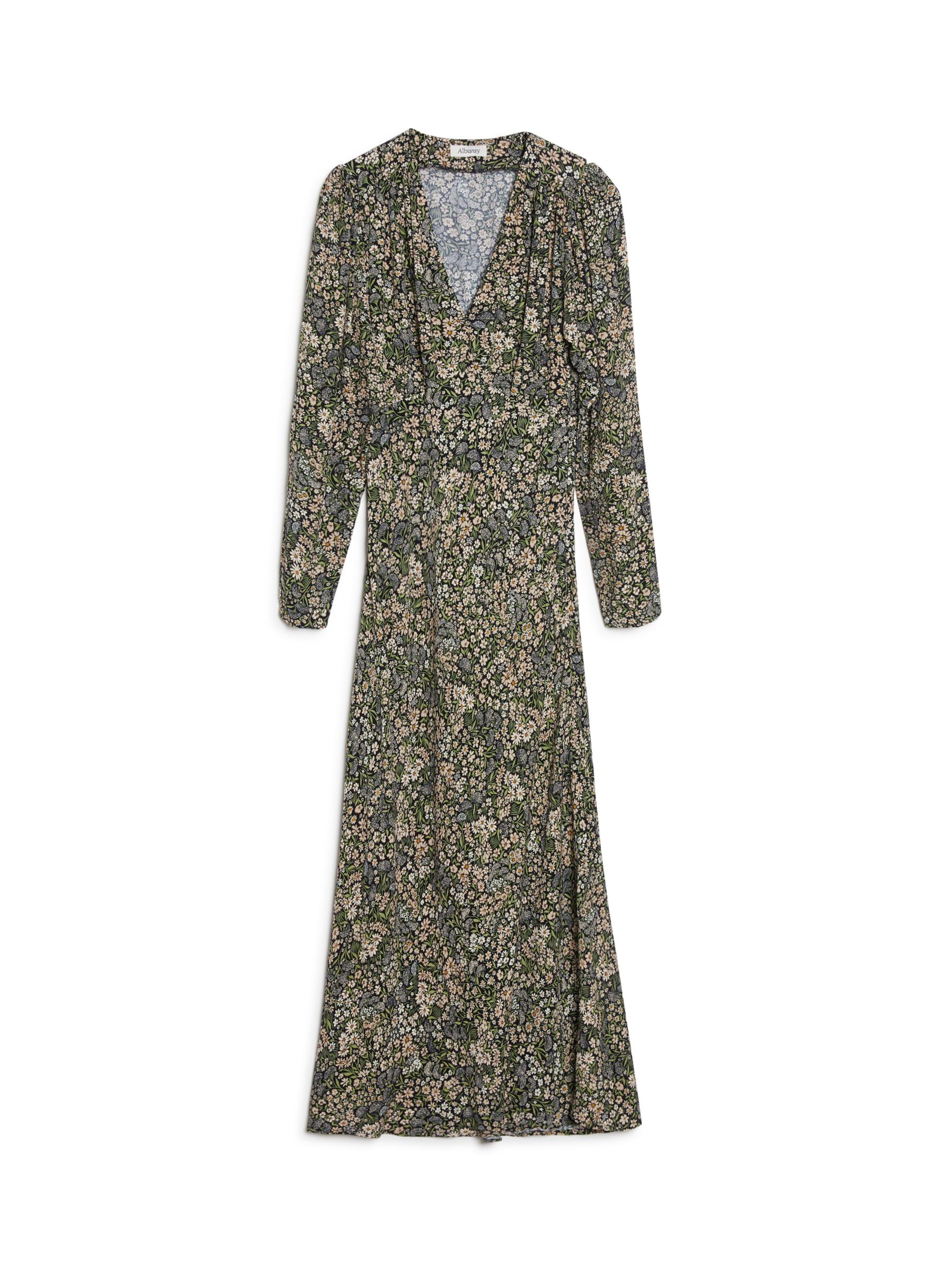 Albaray Winter Meadow Print Midi Dress, Green at John Lewis & Partners