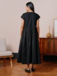 Albaray V-Neck Woven Mix Dress, Black