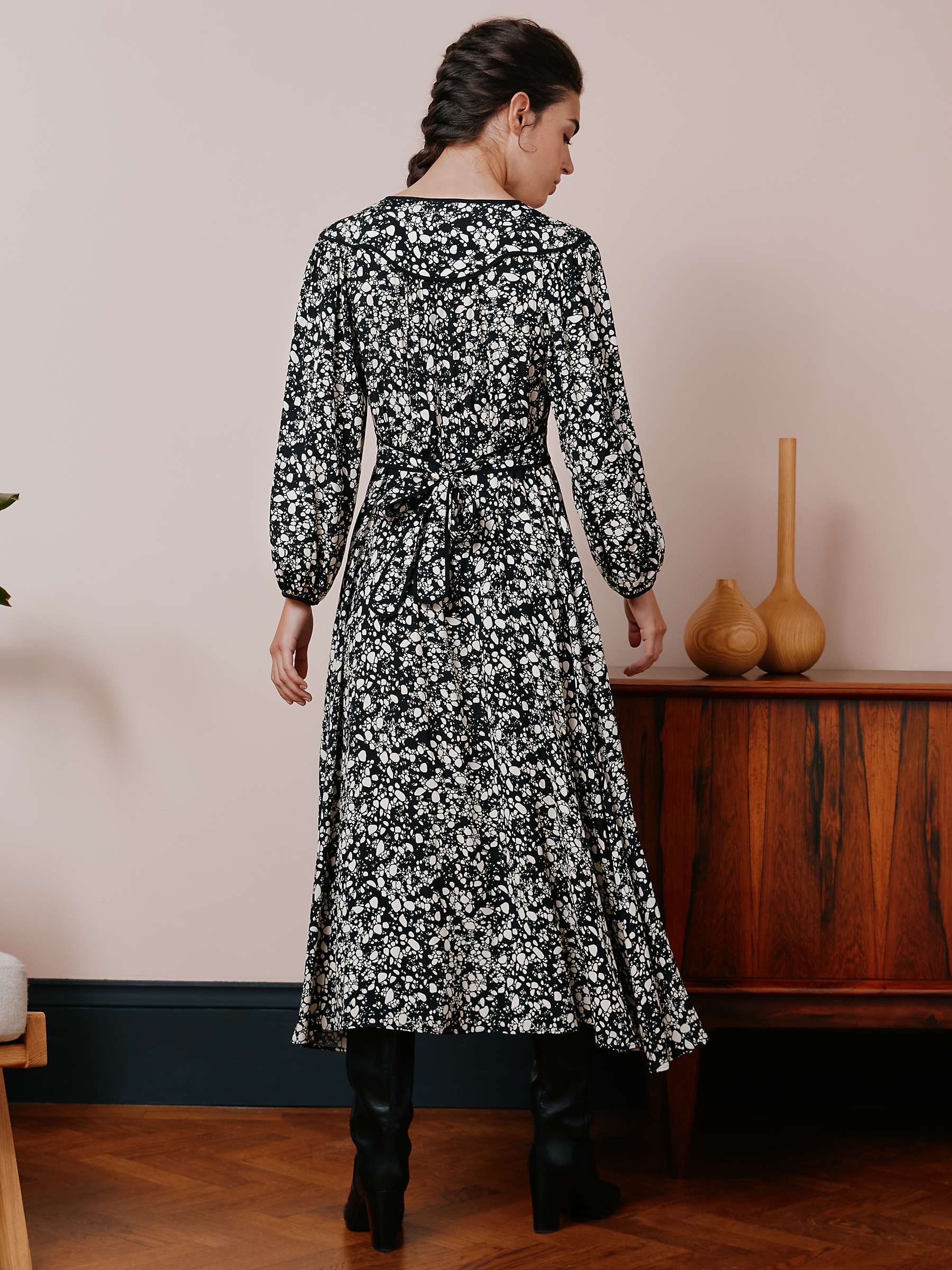 Buy Albaray Pebble Print Midi Dress, Black/White Online at johnlewis.com