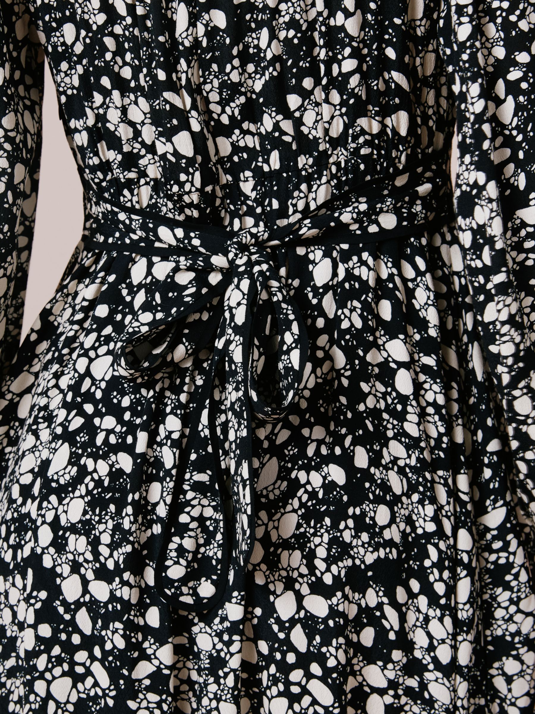Buy Albaray Pebble Print Midi Dress, Black/White Online at johnlewis.com
