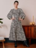 Albaray Abstract Marble Shirred Bodice Dress, Multi