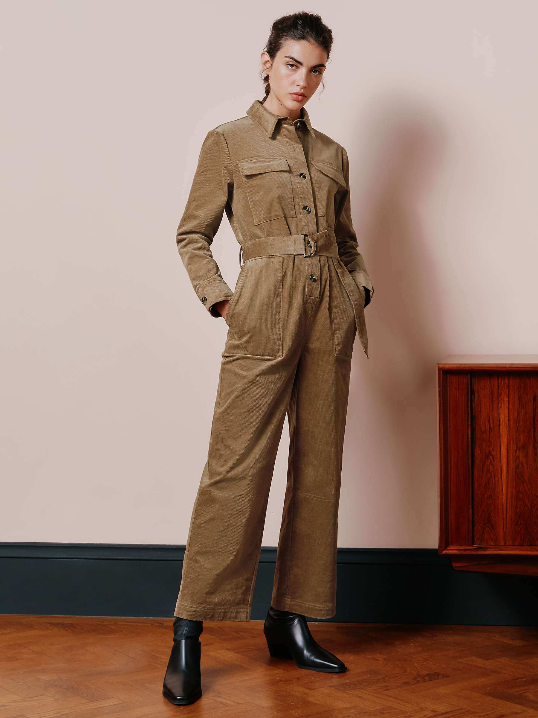 Buy Albaray Cord Utility Jumpsuit, Tan Online at johnlewis.com
