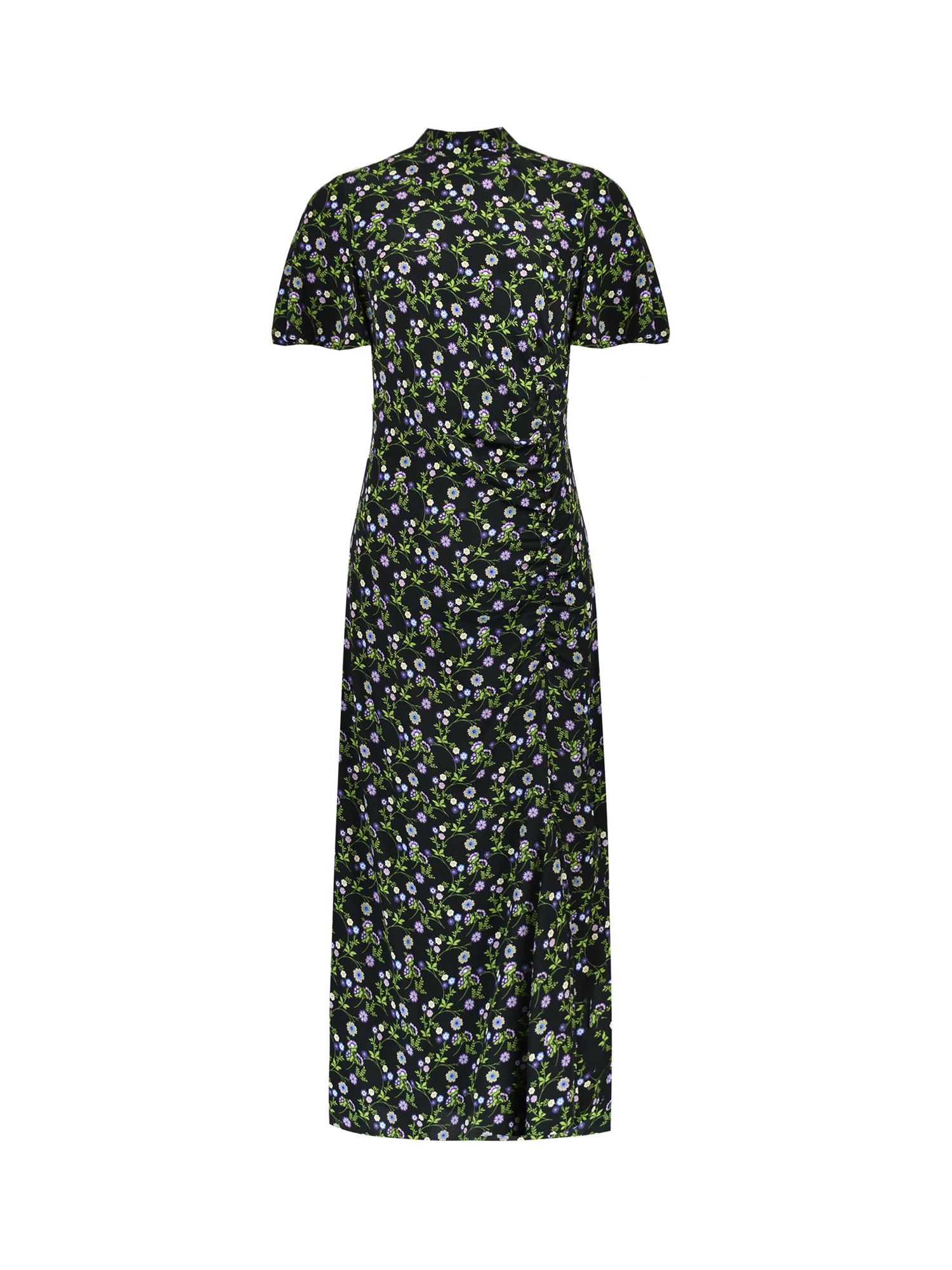 Ro&Zo Wildflower High Neck Midi Dress, Black/Multi, 16