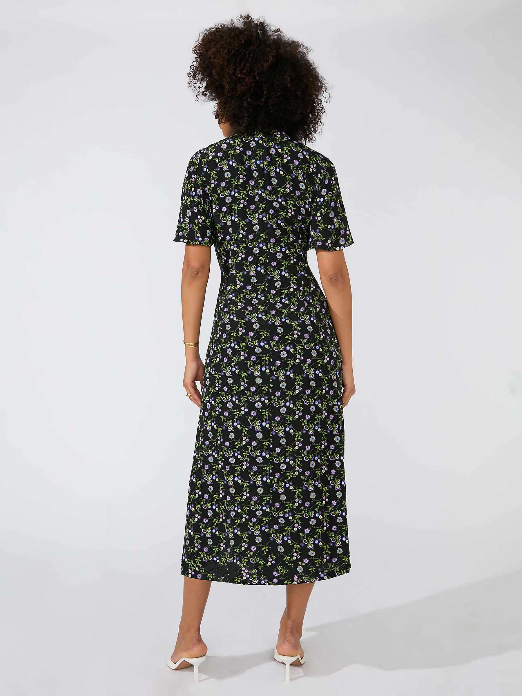 Buy Ro&Zo Wildflower High Neck Midi Dress, Black/Multi Online at johnlewis.com