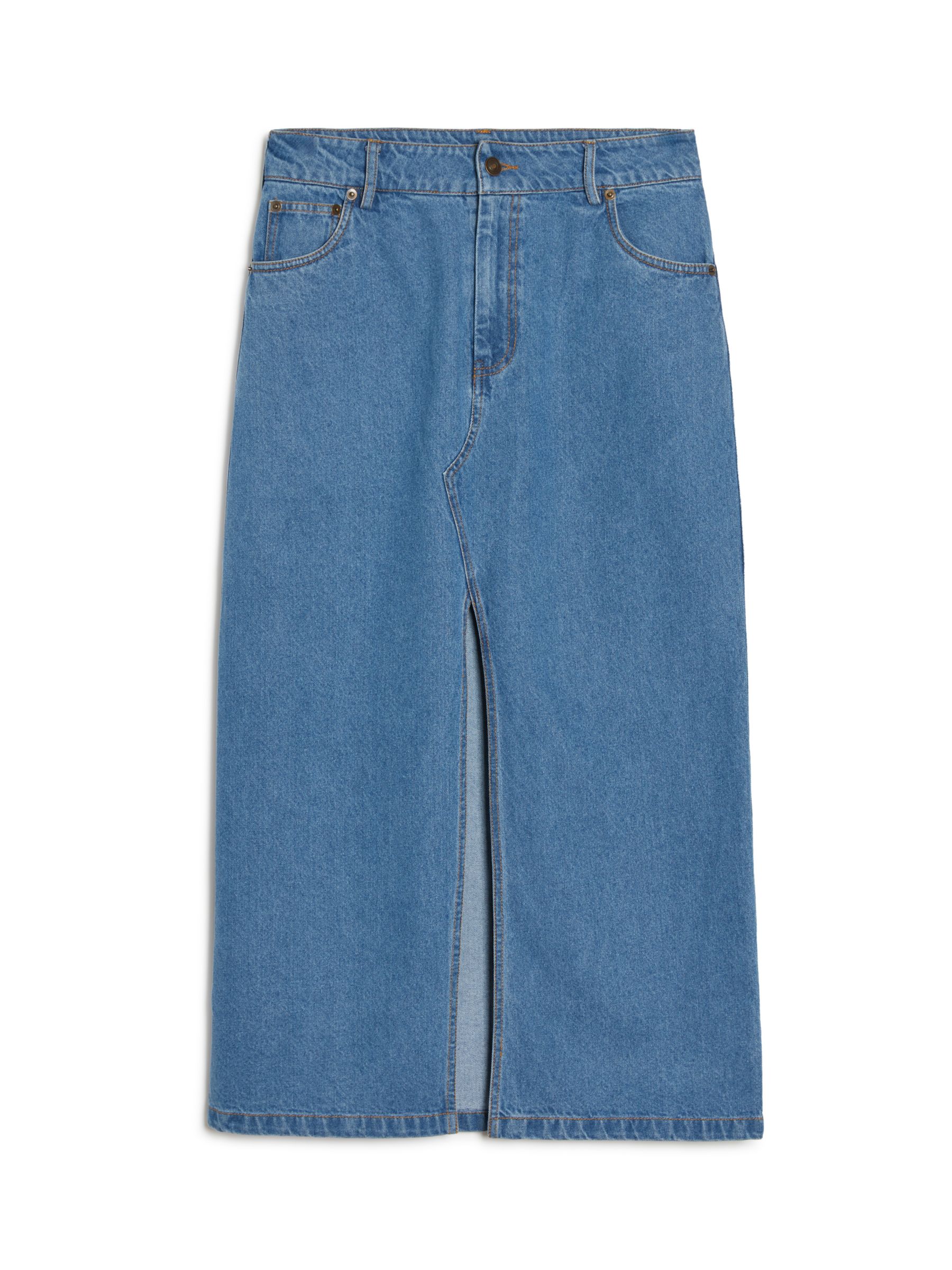 Buy Albaray Front Split Denim Maxi Skirt, Blue Online at johnlewis.com