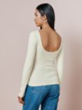 Albaray Scoop Back Rib Top, Cream