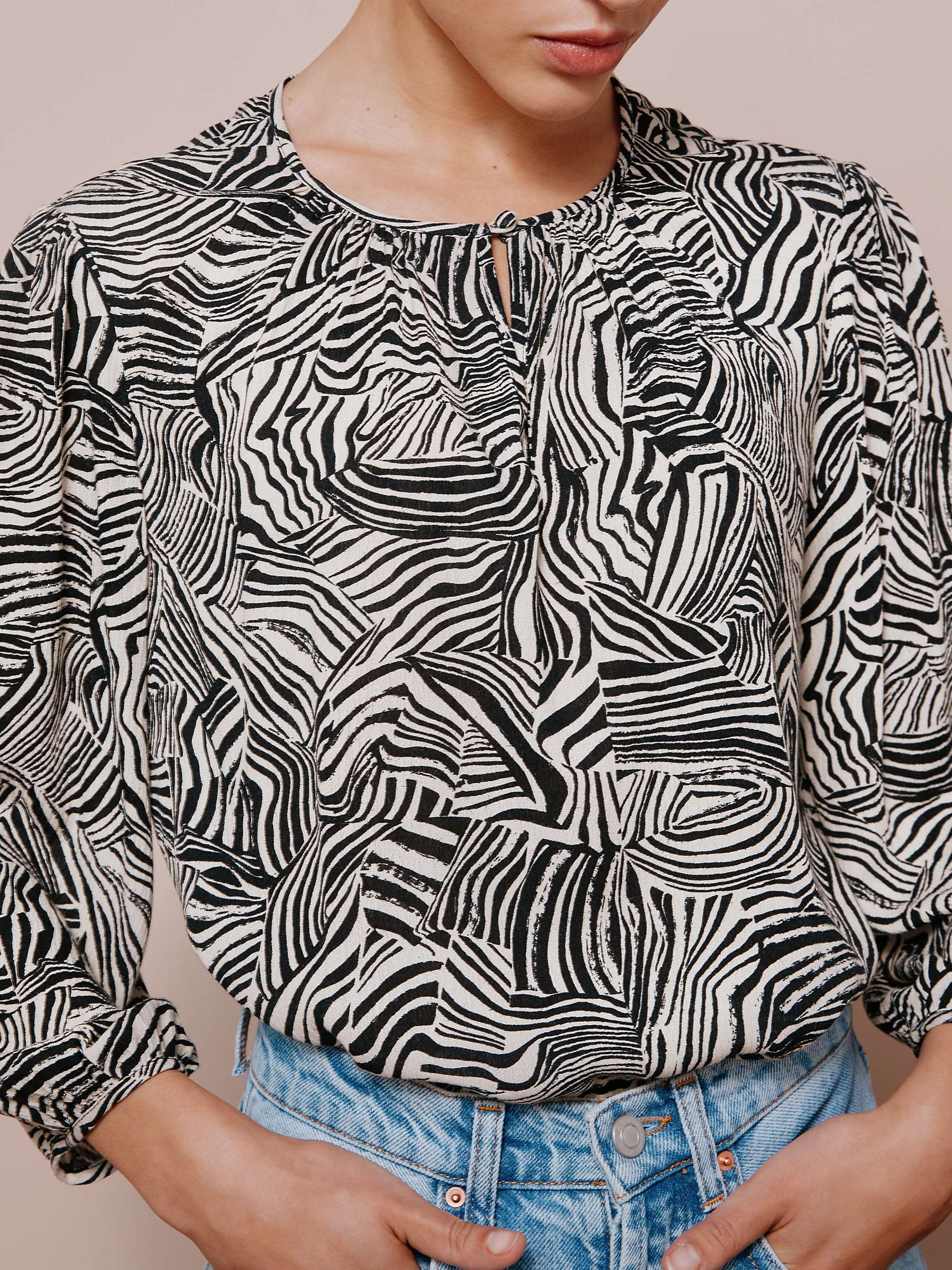 Buy Albaray Abstract Marbel Print Keyhole Top, Multi Online at johnlewis.com