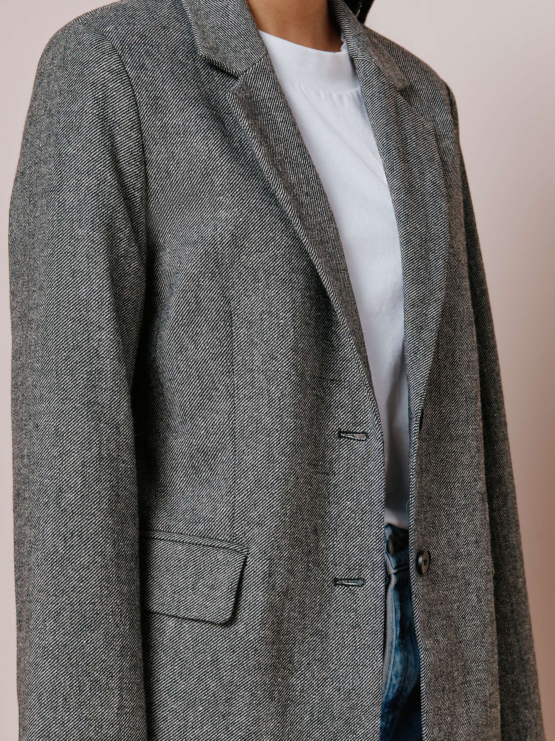 Buy Albaray Textured Wool Blend Relaxed Tailored Blazer, Grey Online at johnlewis.com
