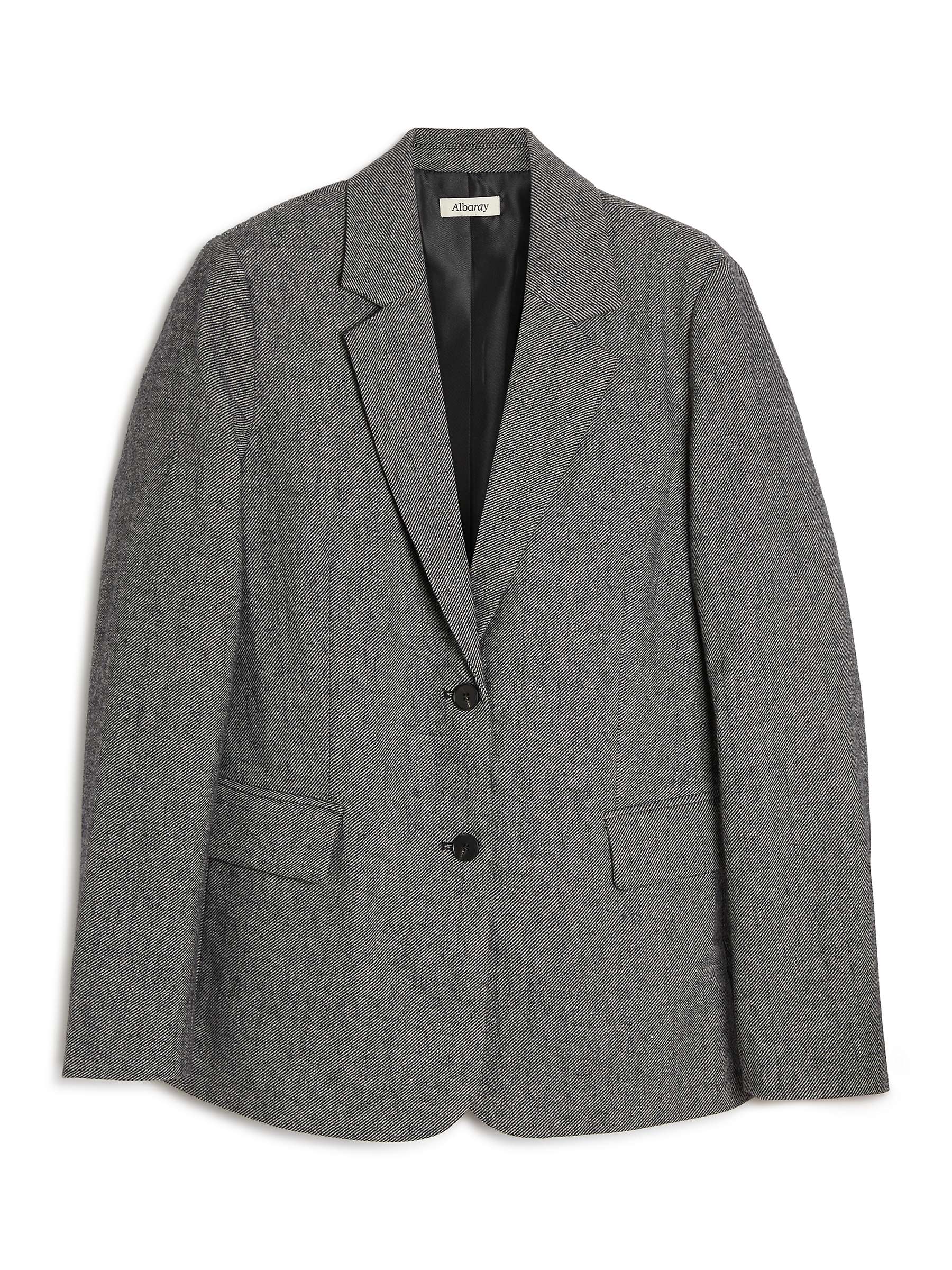 Buy Albaray Textured Wool Blend Relaxed Tailored Blazer, Grey Online at johnlewis.com