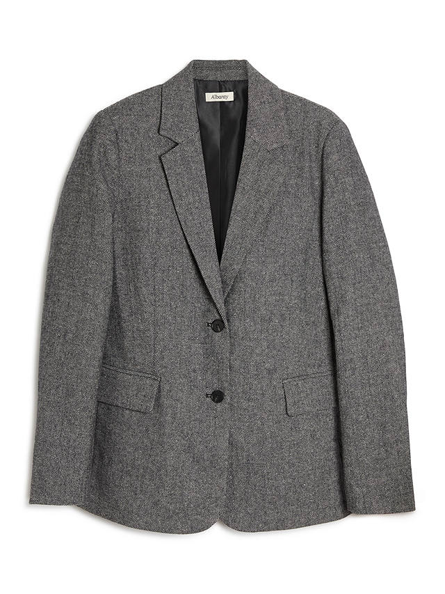 Albaray Textured Wool Blend Relaxed Tailored Blazer, Grey
