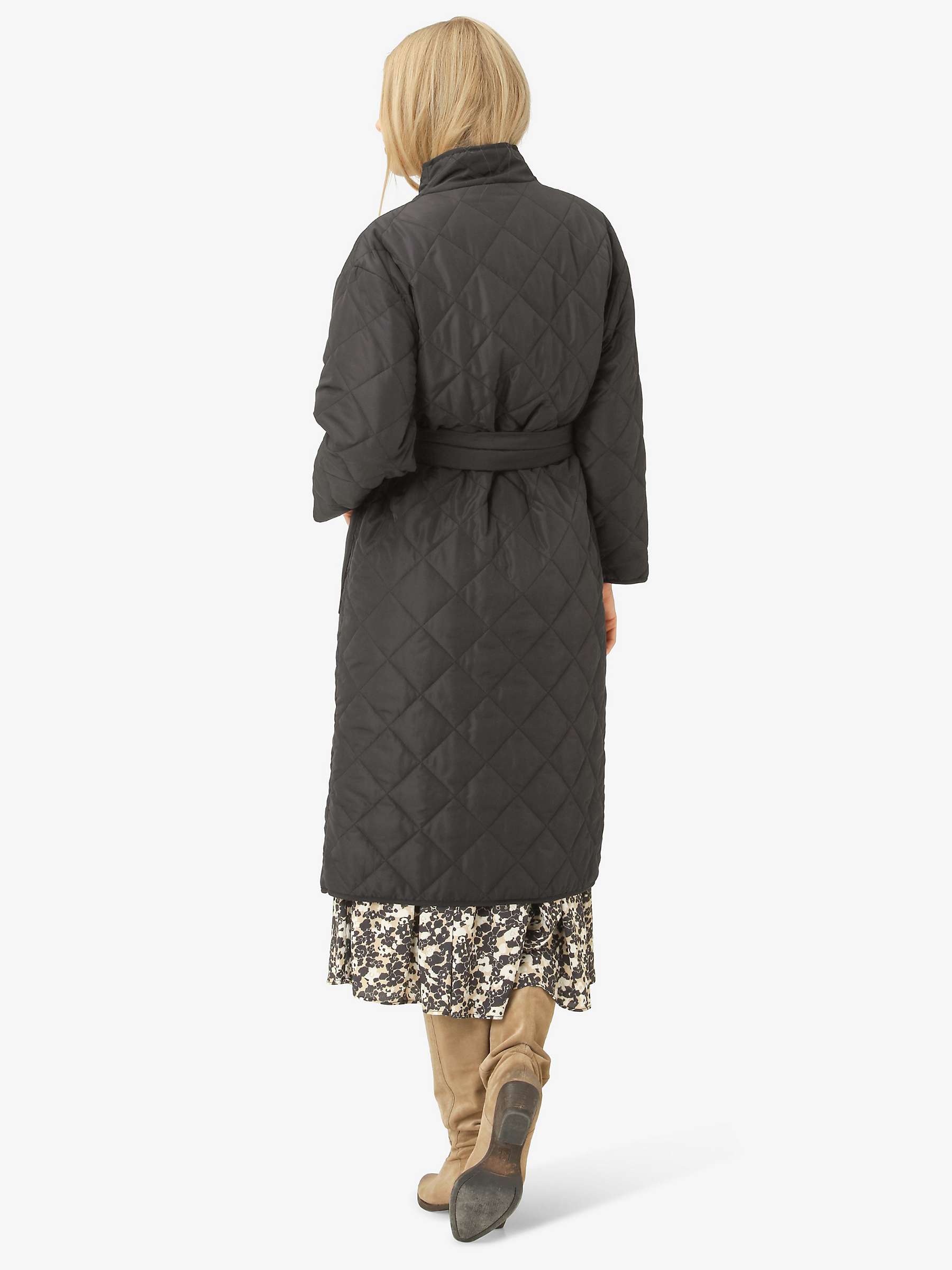 Buy Noa Noa Caisa Quilted Oversized Coat, Black Online at johnlewis.com
