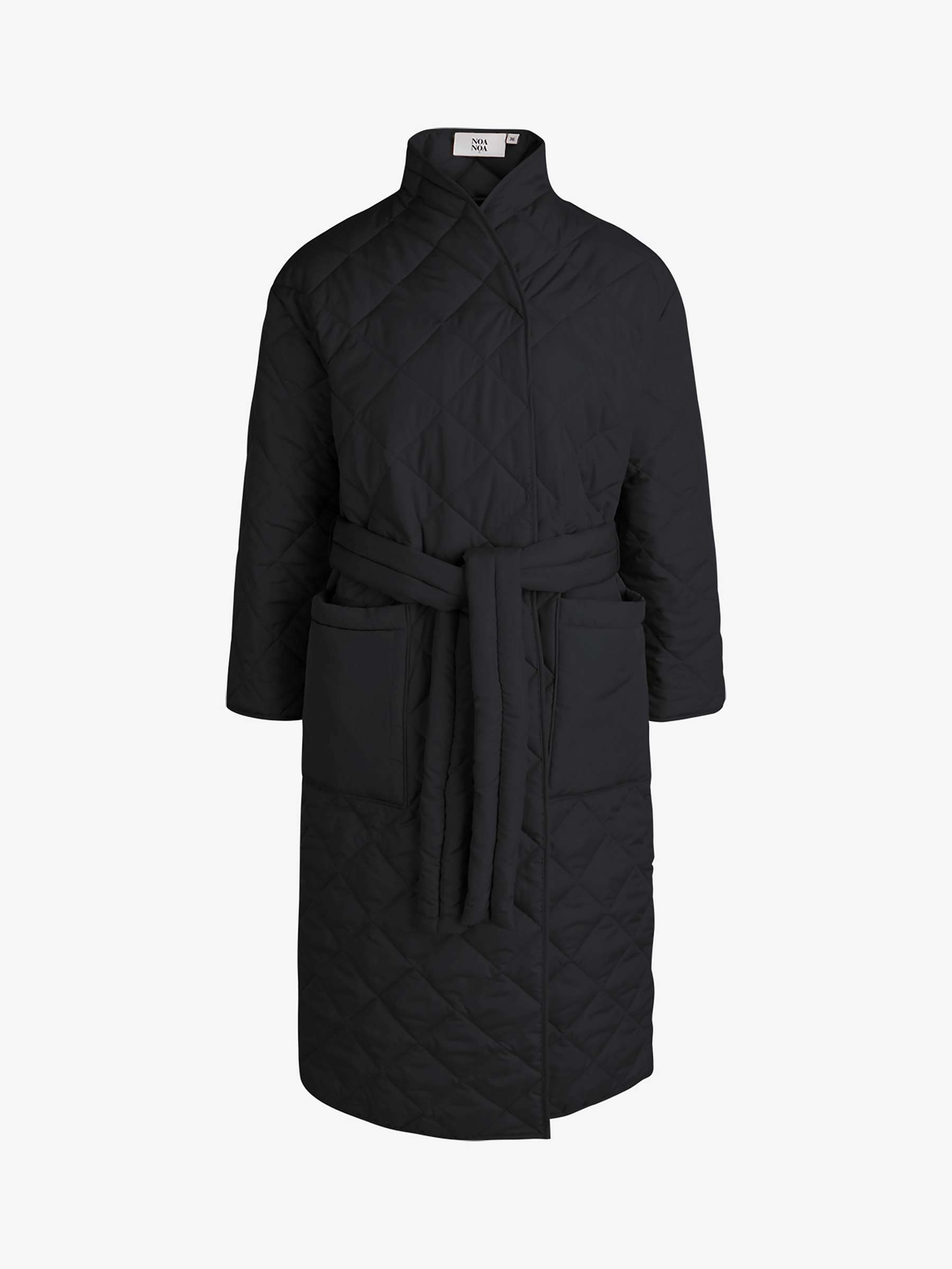 Buy Noa Noa Caisa Quilted Oversized Coat, Black Online at johnlewis.com