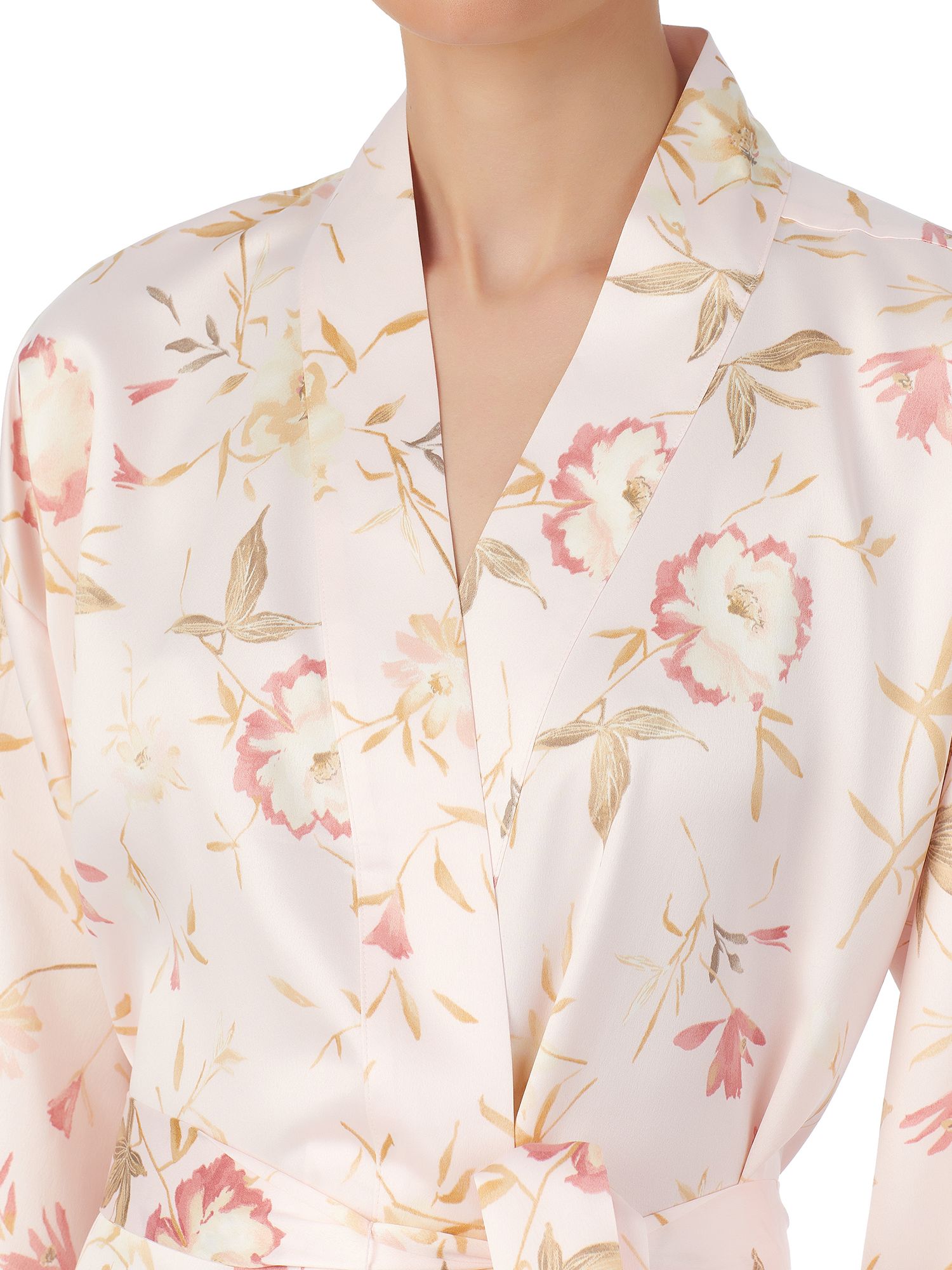 Buy Lauren Ralph Lauren Floral Satin Kimono Robe, Pink/Multi Online at johnlewis.com