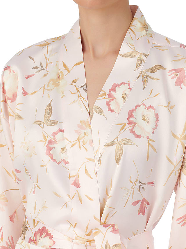 Lauren Ralph Lauren Floral Satin Kimono Robe, Pink/Multi