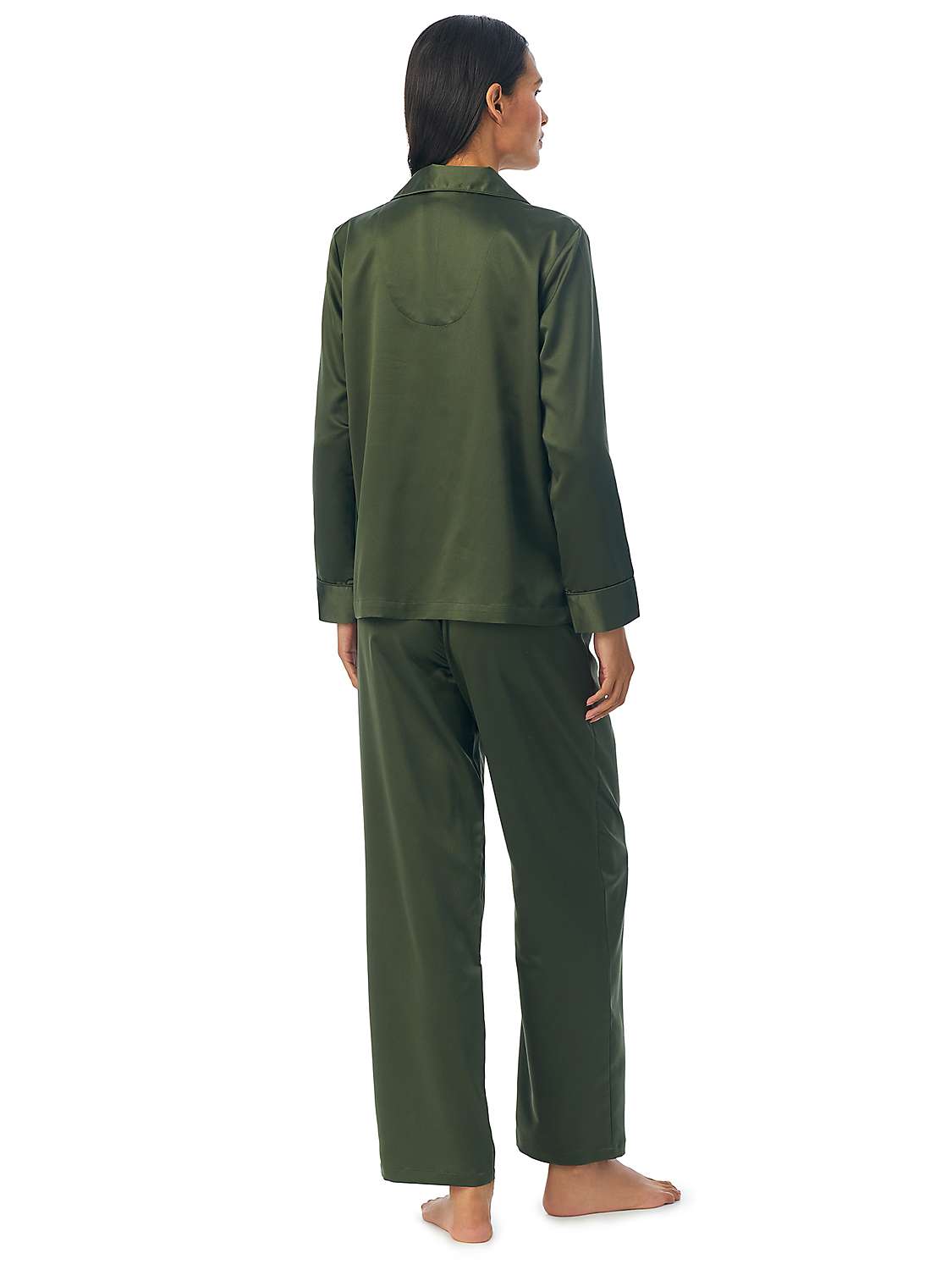 Buy Lauren Ralph Lauren Solid Satin Long Sleeve Pyjama Set Online at johnlewis.com