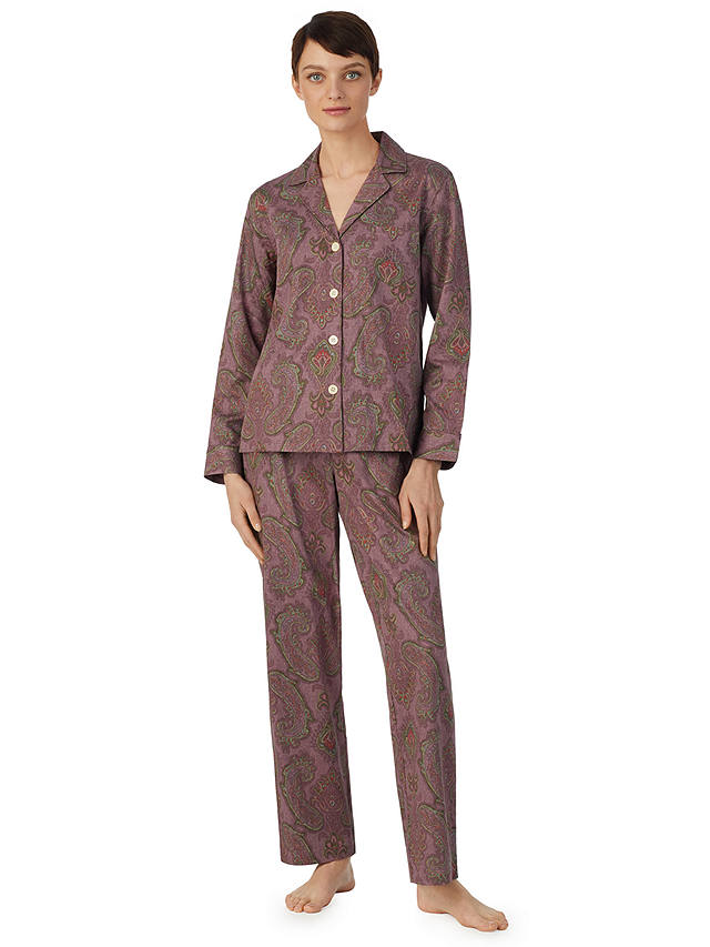 Lauren Ralph Lauren Paisley Shirt Pyjama Set, Purple