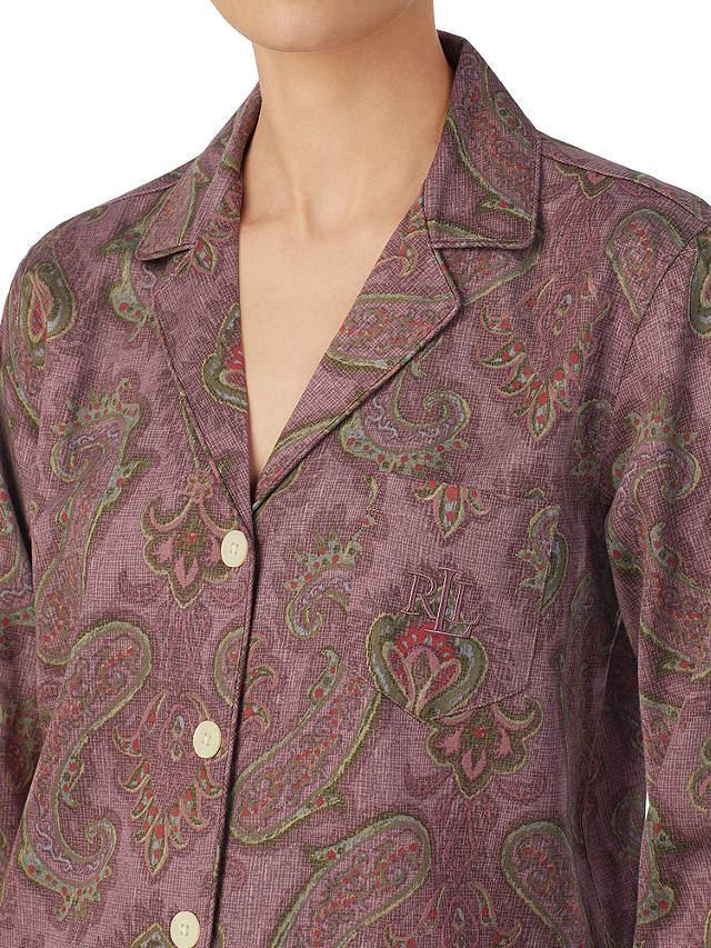 Lauren Ralph Lauren Paisley Shirt Pyjama Set, Purple