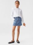 Mango Kids' Cindy Paperbag Denim Skirt, Open Blue