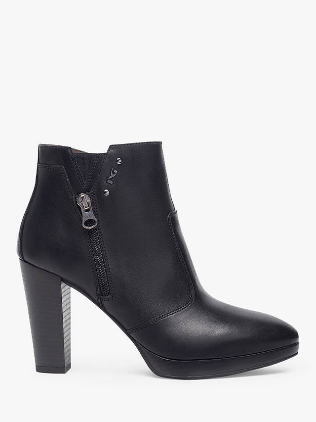 NeroGiardini Leather Almond Toe Shoe Boots, Black at John Lewis & Partners