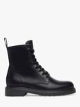 NeroGiardini Slim Sole Leather Biker Boots, Black