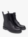 NeroGiardini Slim Sole Leather Biker Boots, Black