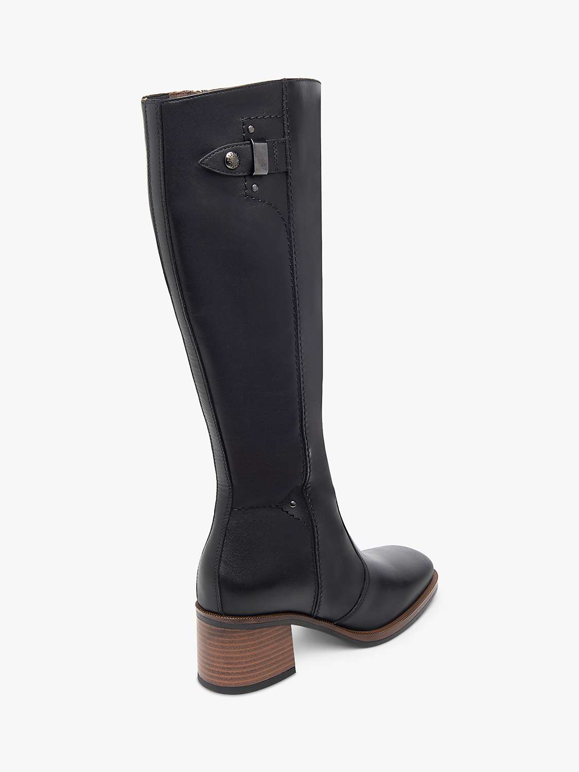 Buy NeroGiardini Square Toe Block Heel Knee High Leather Boots, Black Online at johnlewis.com