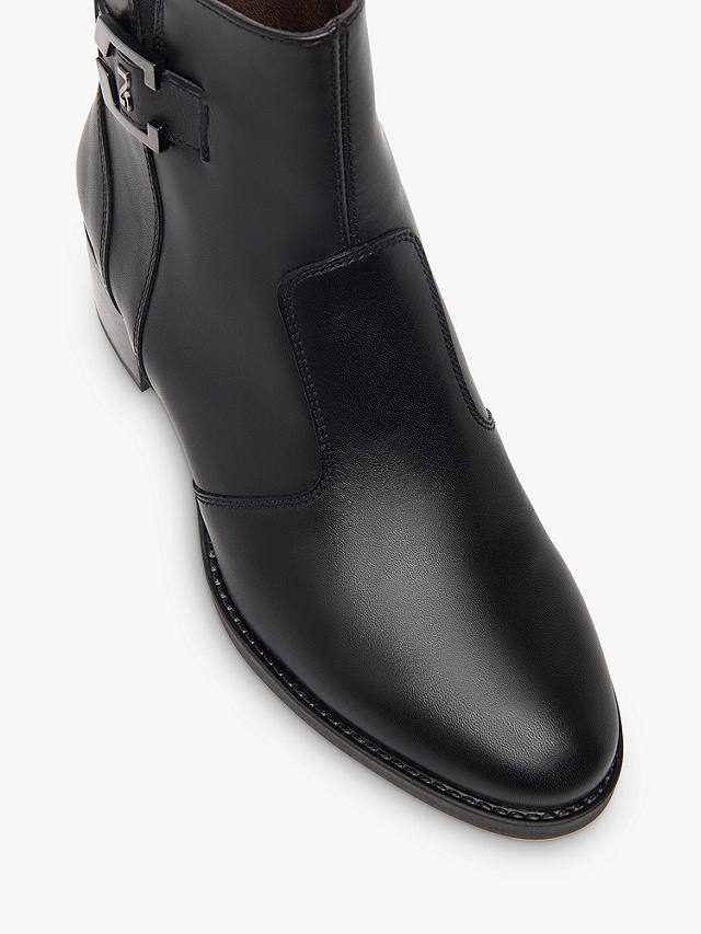NeroGiardini Leather Block Heel Ankle Boots, Black at John Lewis & Partners